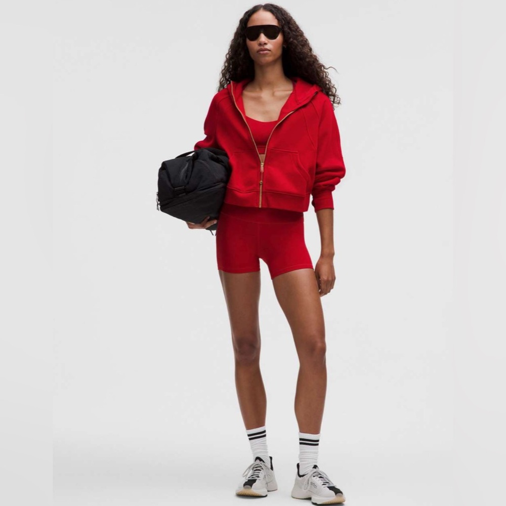 NWT LULULEMON SCUBA HOODIE FULL ZIP DARK RED GOLD ZIPPER SIZE XS / S - Picture 2 of 11